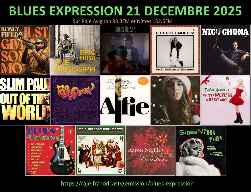 BLUES EXPRESSION DECEMBRE 2025 agenda, nouveautés et Holiday songs